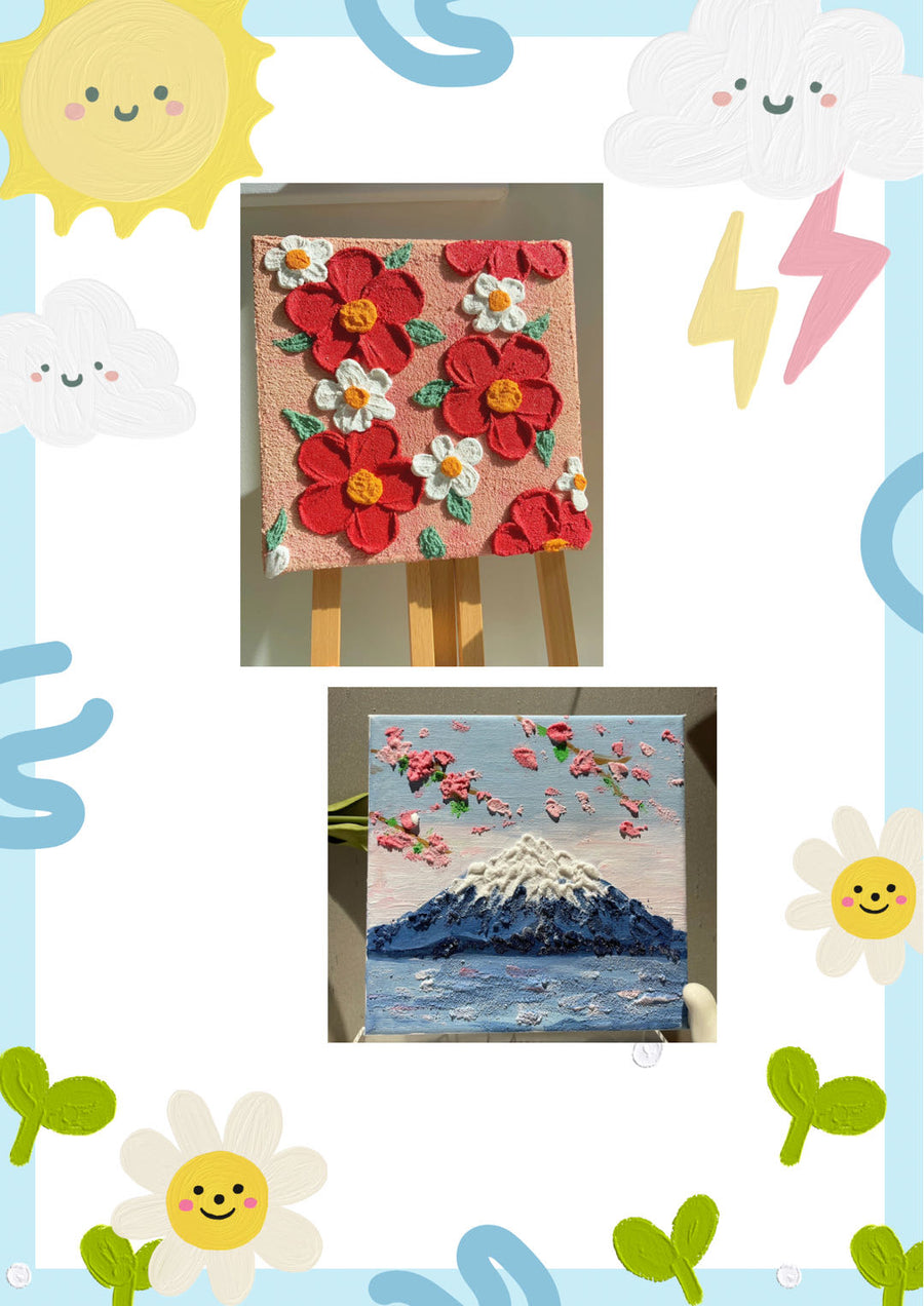 Textured acrylic and sand painting workshop