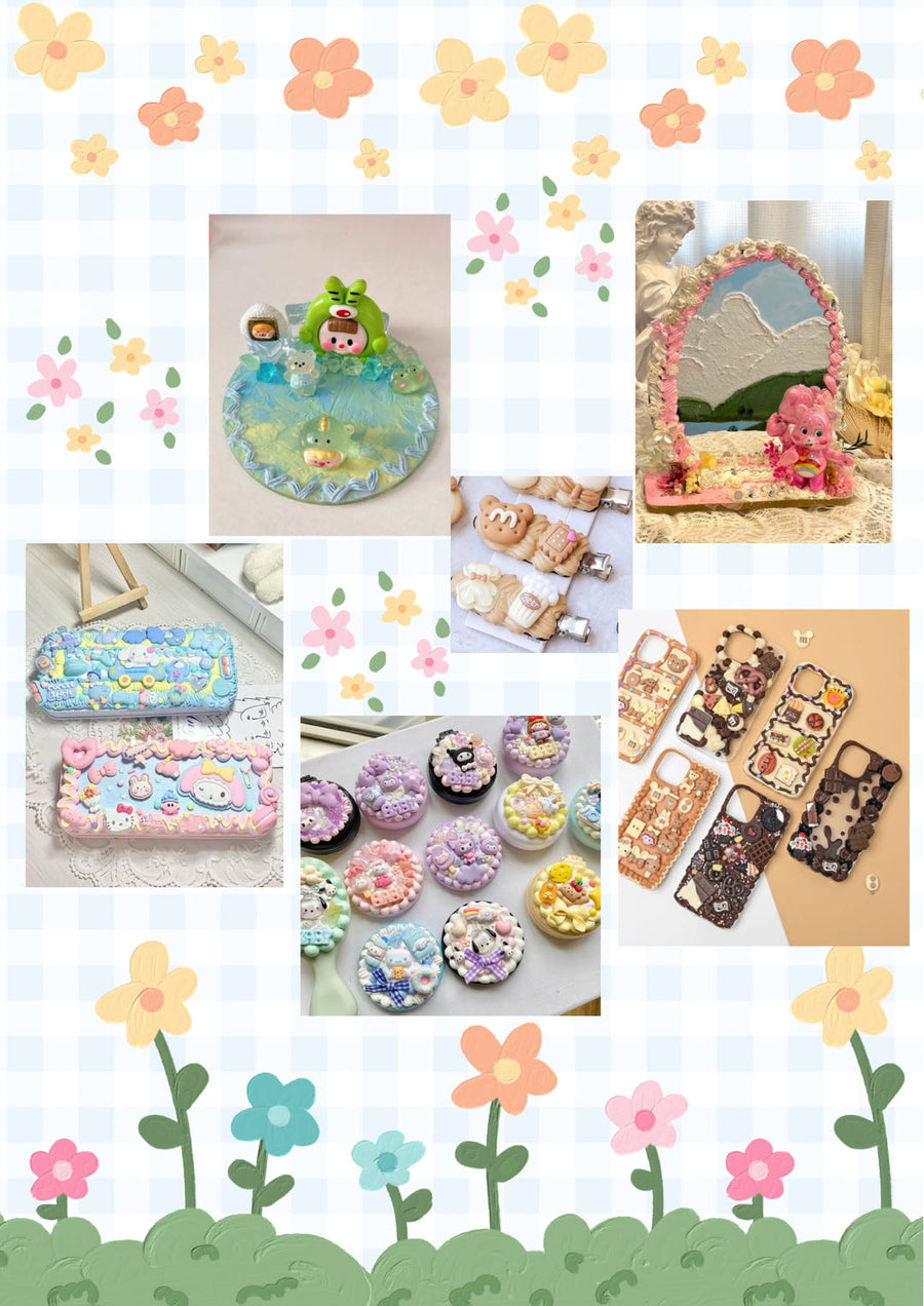 Cream gel art workshop with colourful handmade decorations