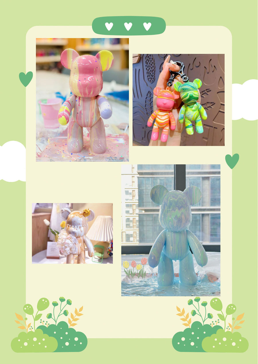 Fluid art bear painting workshop
