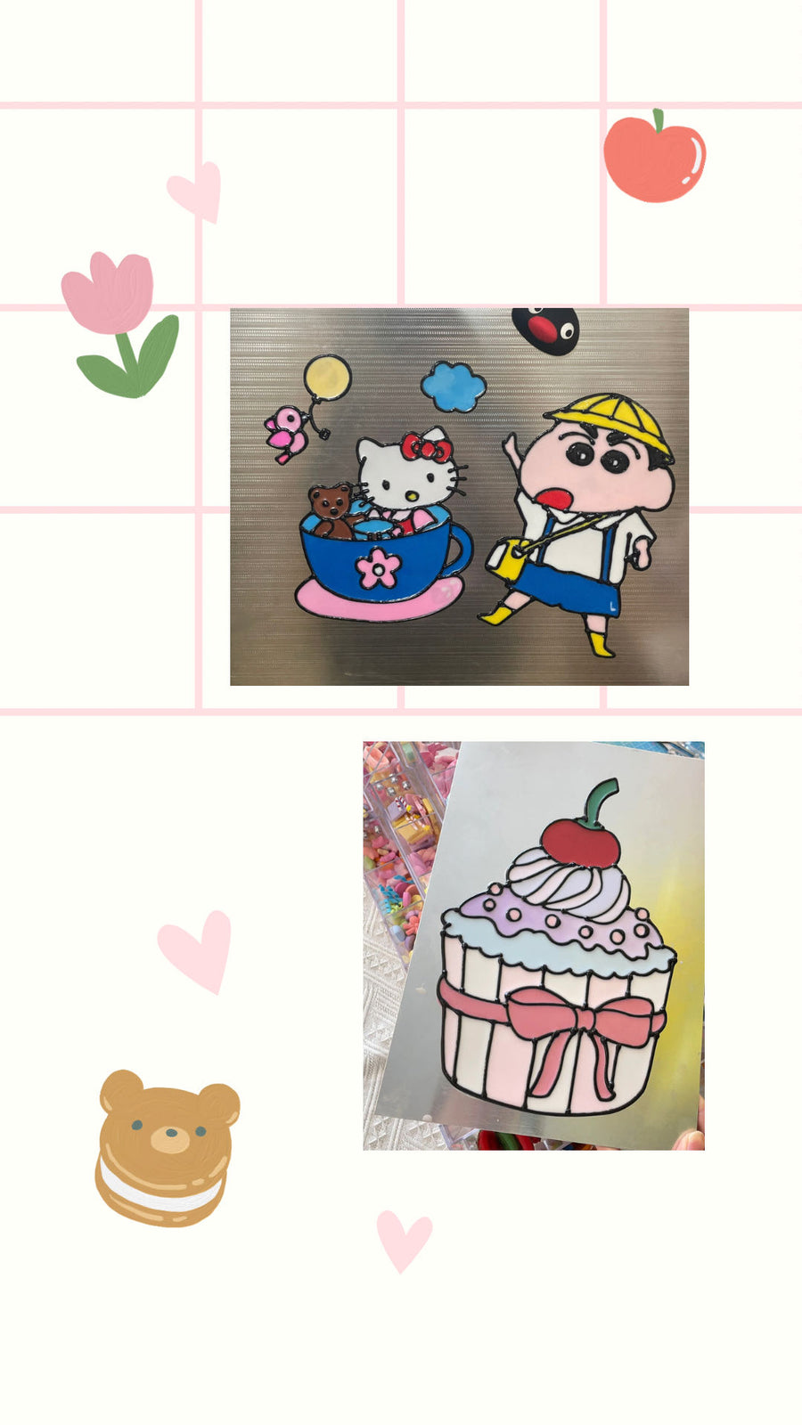 Glue gel painting craft artwork