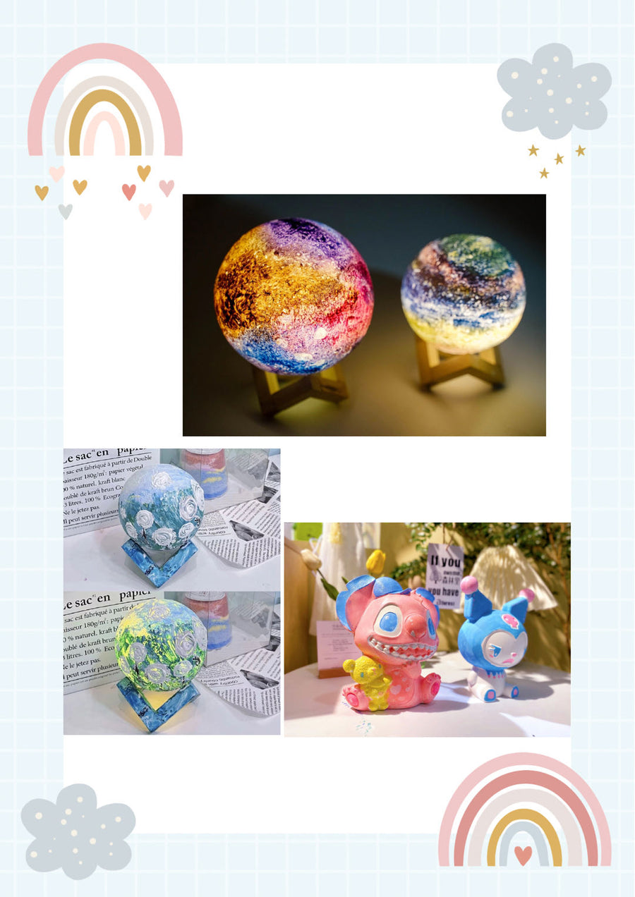 Moon lamp and statue painting workshop