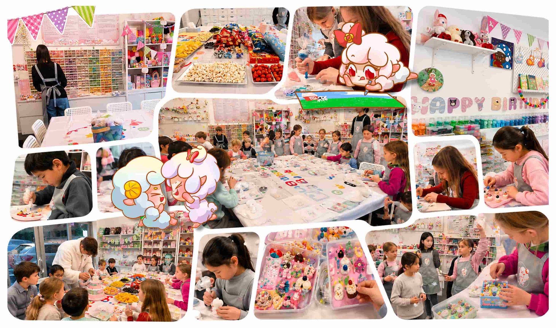 Birthday party art activity at Stefanie's Art Studio in Canterbury